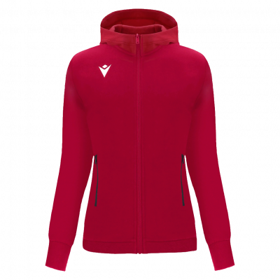 Олимпийка спортивная женская MACRON DRUM FULL ZIP HOODED SWEATSHIRT RED
