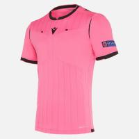 Футболка MACRON REFEREE NEON PINK SHIRT UEFA PINK/BLACK  M