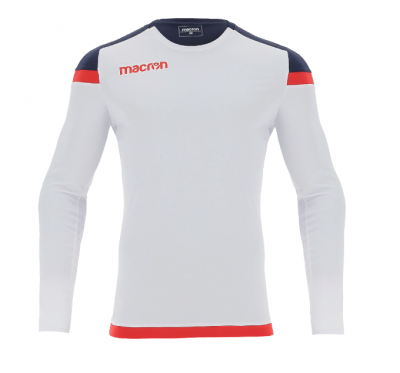 Футболка спортивная MACRON TITAN SHIRT LS WHITE/RED/NAVY