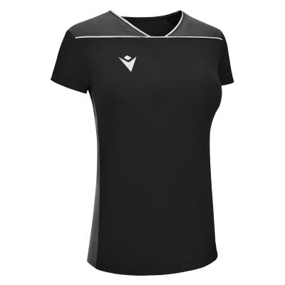 Футболка спортивная женская MACRON ZINC SHIRT BLACK/DARK GREY/WHITE