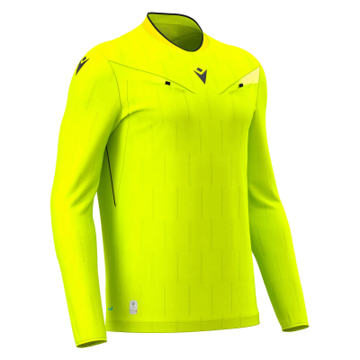 Футболка судейская проф. MACRON MENDEZ ECO SHIRT LS NEON YELLOW/BLACK