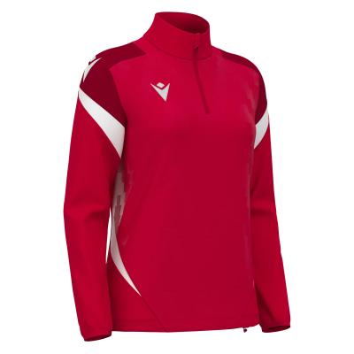 Толстовка тренировочная женская LEONA TRAINING 1/4 ZIP TOP RED/WHITE