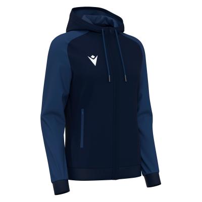 Олимпийка парадная женская MACRON ATLAS HOODY FULL LENGTH ZIP TOP NAVY/LIGHT NAVY