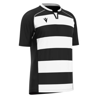 Регбийка игровая MACRON ALABASTER SHIRT BLACK/WHITE