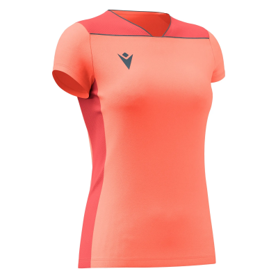 Футболка спортивная женская MACRON ZINC SHIRT NEON CORAL/DARK NEON CKRAL/WHITE