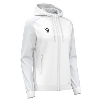Олимпийка парадная женская MACRON ATLAS HOODY FULL LENGTH ZIP TOP WHITE/LIGHT GREY