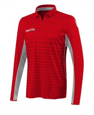 Футболка спортивная MACRON TABIT SHIRT LS RED/WHITE