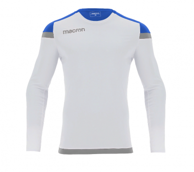 Футболка спортивная MACRON TITAN SHIRT LS WHITE/ROYAL BLUE
