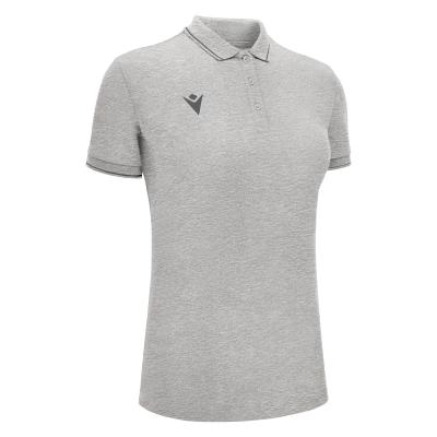 Поло спортивное женское х/б MACRON WALTZ ECO POLO GREY MELANGE