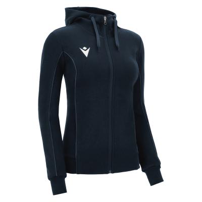 Олимпийка спортивная женская MACRON BASS ECO SUSTAINABLE COTTON FULL ZIP HOODED SWEATSHIRT NAVY/LIGHT NAVY