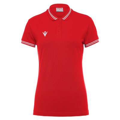 Поло спортивное женское х/б MACRON HAMBO POLO RED/WHITE