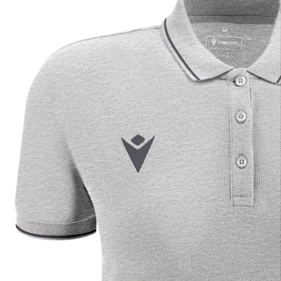 Поло спортивное женское х/б MACRON WALTZ ECO POLO GREY MELANGE