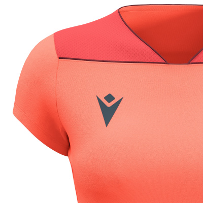 Футболка спортивная женская MACRON ZINC SHIRT NEON CORAL/DARK NEON CKRAL/WHITE