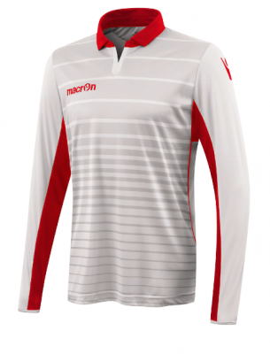 Футболка спортивная MACRON TABIT SHIRT LS WHITE/RED