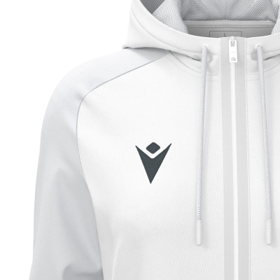 Олимпийка парадная женская MACRON ATLAS HOODY FULL LENGTH ZIP TOP WHITE/LIGHT GREY