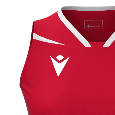 Футболка спортивная MACRON LILY ECO MATCH DAY SLEEVESLESS SHIRT RED/WHITE