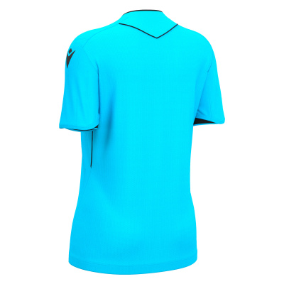 Футболка судейская проф. женская MACRON TESS ECO SHIRT SS NEON SKY BLUE/ BLACK