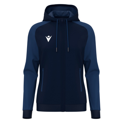 Олимпийка парадная женская MACRON ATLAS HOODY FULL LENGTH ZIP TOP NAVY/LIGHT NAVY