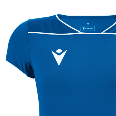 Футболка спортивная женская MACRON STEEL ECO SHIRT ROYAL BLUE/DARK ROYAL BLUE/WHITE