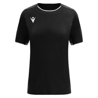 Футболка спортивная женская MACRON WIDIA ECO SHIRT BLACK/DARK GREY/WHITE