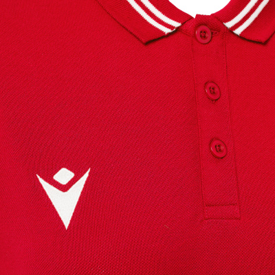 Поло спортивное женское х/б MACRON HAMBO POLO RED/WHITE