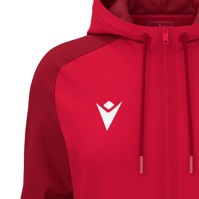 Олимпийка парадная женская MACRON ATLAS HOODY FULL LENGTH ZIP TOP RED/DARK RED