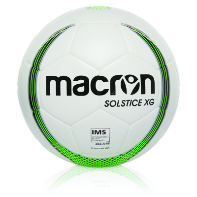 Мяч футбольный тренировочный MACRON SOLSTICE XG FOOTBALL TRAINING BALL N.4 (NO IMS) WHITE/GREEN