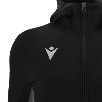 Олимпийка спортивная MACRON SUCCESS FULL ZIP HOODED 3D TOP BLACK/ANTHRACITE