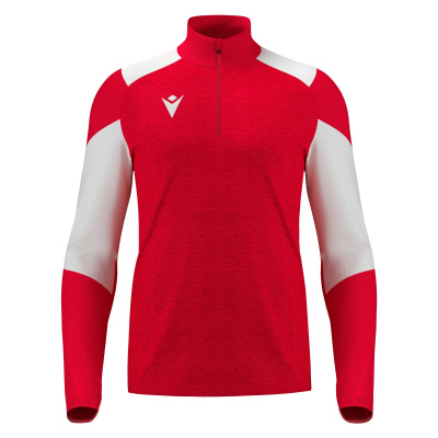 Толстовка тренировочная MACRON IZEL TRAINING 1/4 ZIP TOP RED/WHITE