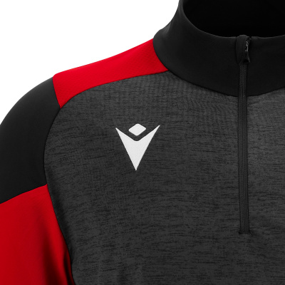 Толстовка тренировочная MACRON IZEL TRAINING 1/4 ZIP TOP BLACK/RED