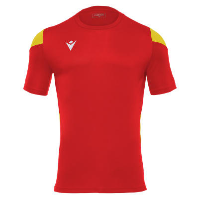 Футболка спортивная MACRON POLIS SHIRT RED/YELLOW