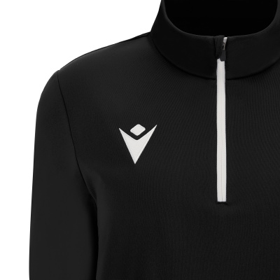 Толстовка тренировочная женская MACRON MAIRA TRAINING 1/4 ZIP TOP BLACK/WHITE