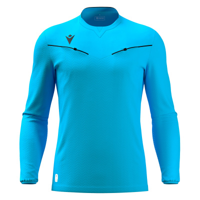 Футболка судейская проф. MACRON PONNET ECO SHIRT LS NEON SKY BLUE