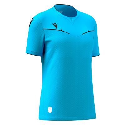 Футболка судейская проф. женская MACRON KATERYN ECO SHIRT NEON SKY BLUE