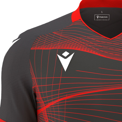 Футболка спортивная MACRON WYVERN ECO SHIRT ANTHRACITE/NEON RED