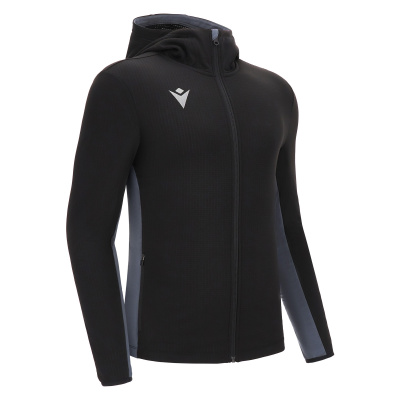 Олимпийка спортивная MACRON SUCCESS FULL ZIP HOODED 3D TOP BLACK/ANTHRACITE