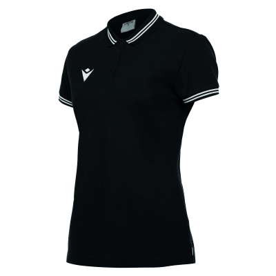Поло спортивное женское х/б MACRON HAMBO POLO BLACK/WHITE