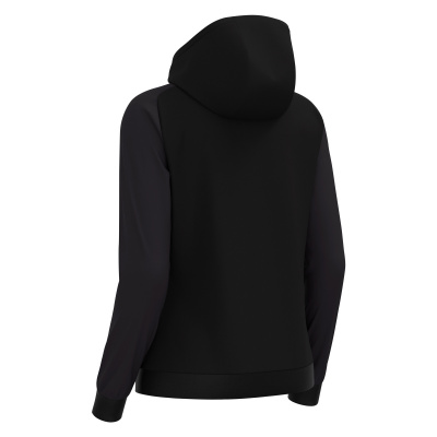 Олимпийка парадная женская MACRON ATLAS HOODY FULL LENGTH ZIP TOP BLACK/DARK GREY