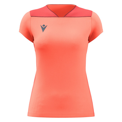 Футболка спортивная женская MACRON ZINC SHIRT NEON CORAL/DARK NEON CKRAL/WHITE