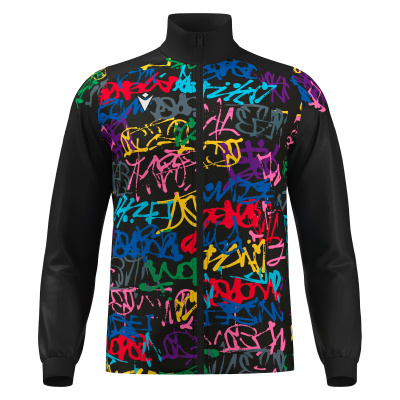 Олимпийка спортивная MACRON PROMETHEUS FULL LENGTH ZIP TOP BLACK/GRAFFITI