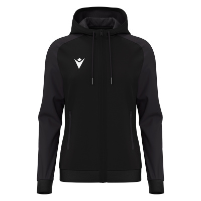 Олимпийка парадная женская MACRON ATLAS HOODY FULL LENGTH ZIP TOP BLACK/DARK GREY