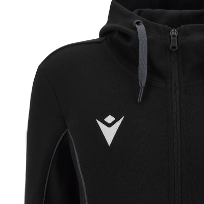 Олимпийка спортивная MACRON STAGE ECO SUSTAINABLE COTTON FULL ZIP HOODED SWEATSHIRT BLACK/ANTHRACITE