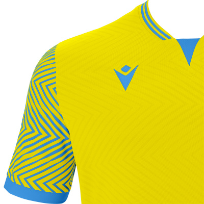 Футболка спортивная MACRON TUREIS ECO SHIRT YELLOW/ROYAL BLUE