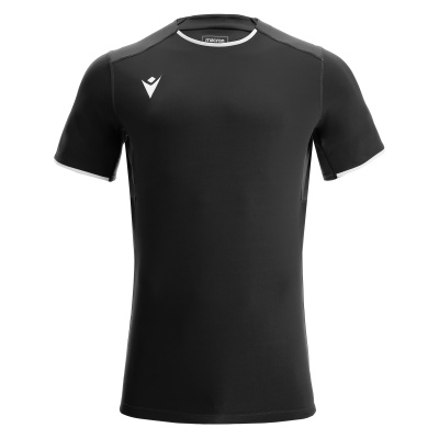 Футболка спортивная MACRON RHODIUM ECO SHIRT BLACK/DARK GREY/WHITE