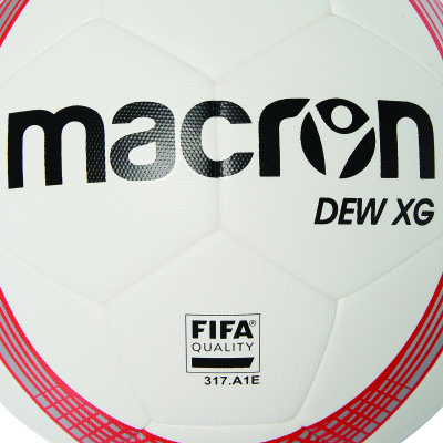 Мяч футбольный MACRON DEW XG FOOTBALL MATCH DAY BALL WHITE/RED