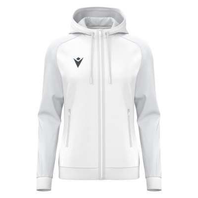 Олимпийка парадная женская MACRON ATLAS HOODY FULL LENGTH ZIP TOP WHITE/LIGHT GREY