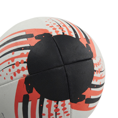 Мяч регбийный игровой MACRON JOLT BLACK/NEON CORAL