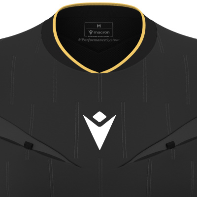 Футболка судейская проф. женская MACRON TESS ECO SHIRT SS BLACK/GOLD