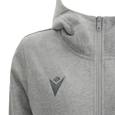 Олимпийка спортивная женская MACRON DRUM FULL ZIP HOODED SWEATSHIRT GREY MELANGE