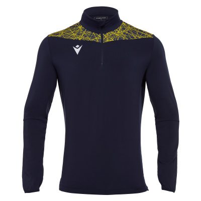 Толстовка тренировочная MACRON TIBER 1/4 ZIP TOP NAVY/YELLOW